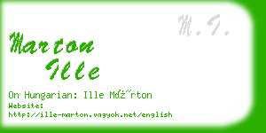 marton ille business card